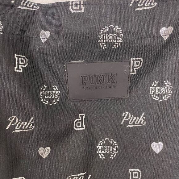 VS Pink Black Monogram Logo Medium Sized Travel Tote Bag - Picture 4 of 6